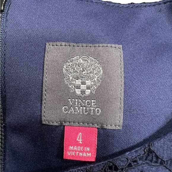 VINCE CAMUTO Navy Lace Sheath Dress Size 4​​​​​​ - Picture 5 of 9